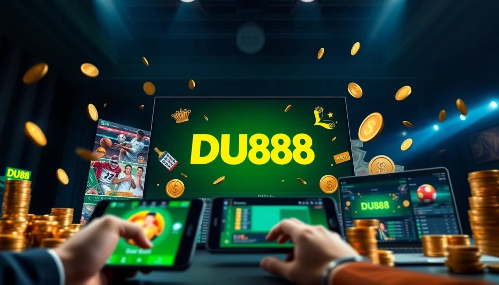 Exciting online betting experience with DU88 logo and gaming interface.