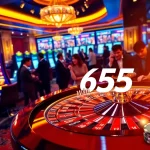 Players enjoy high-stakes roulette at a luxurious casino, highlighting the excitement of Win55 gaming.