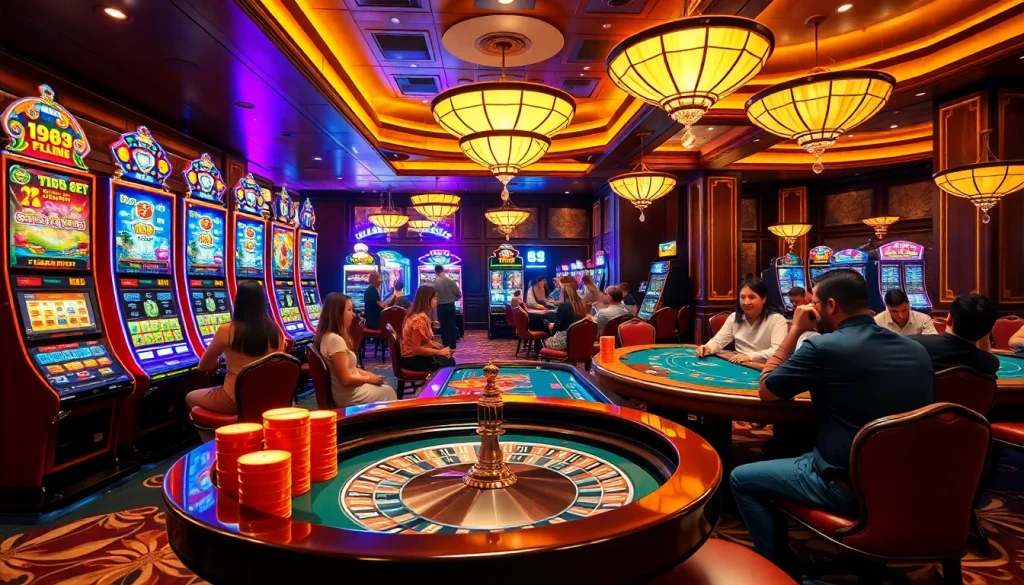 Experience the thrill of gaming tại 789club with players enjoying blackjack, roulette, and slot machines.