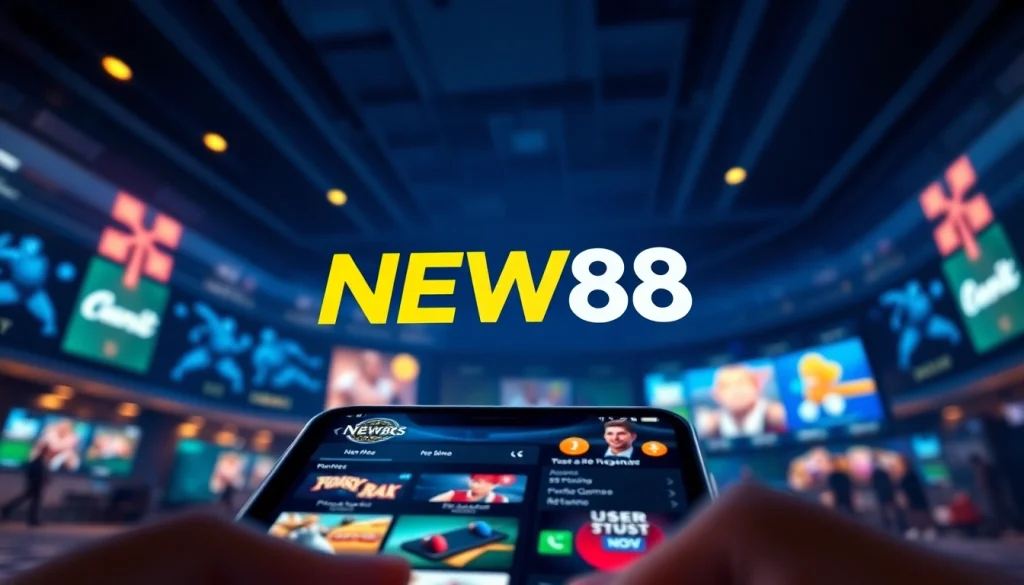 Experience the excitement of online betting at new88go.com with a vibrant mobile interface showcasing games and promotions.