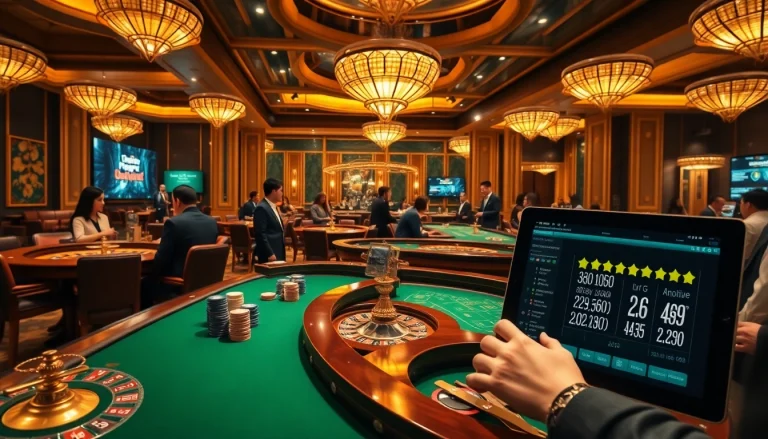 Tác giả Trần Chinh explains gambling strategies amidst an exciting casino scene filled with poker and roulette games.