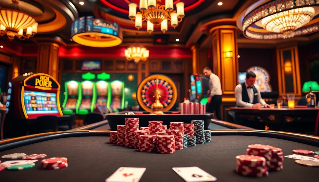Experience high-stakes poker at 79king .com 8 in a luxurious casino setting with vibrant colors.