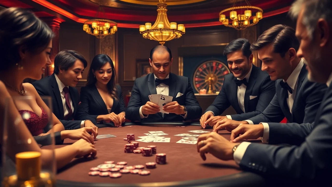 Experience thrilling gameplay with luckywin at a luxurious poker table.