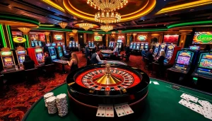 Experience the thrill at 388bet casino with vibrant gaming tables and exciting roulette action.