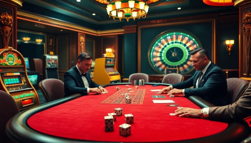 Experience the thrill of kp88 bet at a luxurious casino table surrounded by exciting gaming elements.