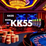 Experience the excitement of winning at KK55 with vibrant casino action and luxury elements.