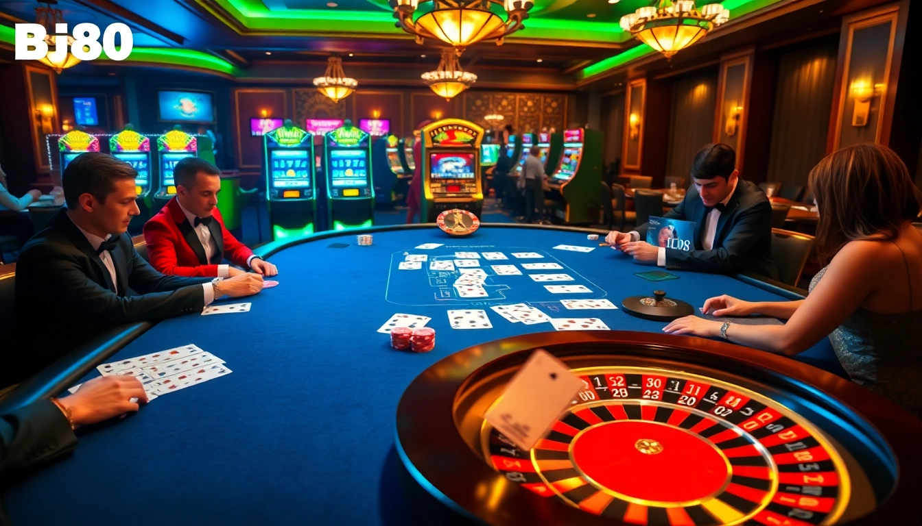 Elevate your gaming experience with Nhà cái uy tín BJ88 at a vibrant casino table.