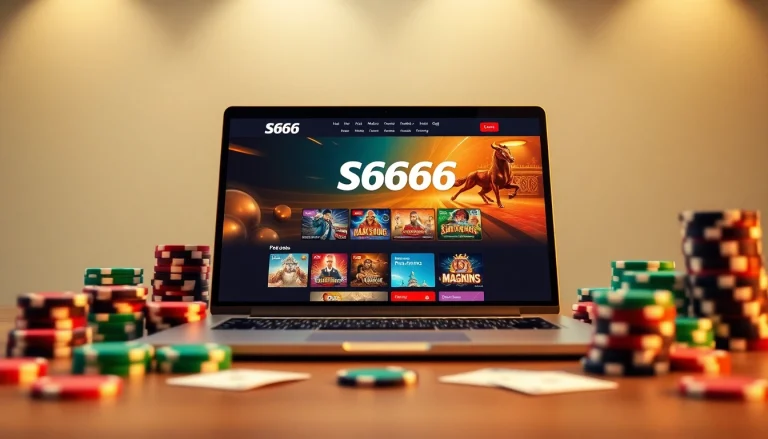 S666.nyc showcases a modern online gambling experience with vibrant casino elements, inviting users to explore diverse gaming options.
