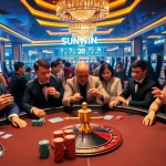 Players enjoying high-stakes games at SUNWIN's vibrant casino scene.