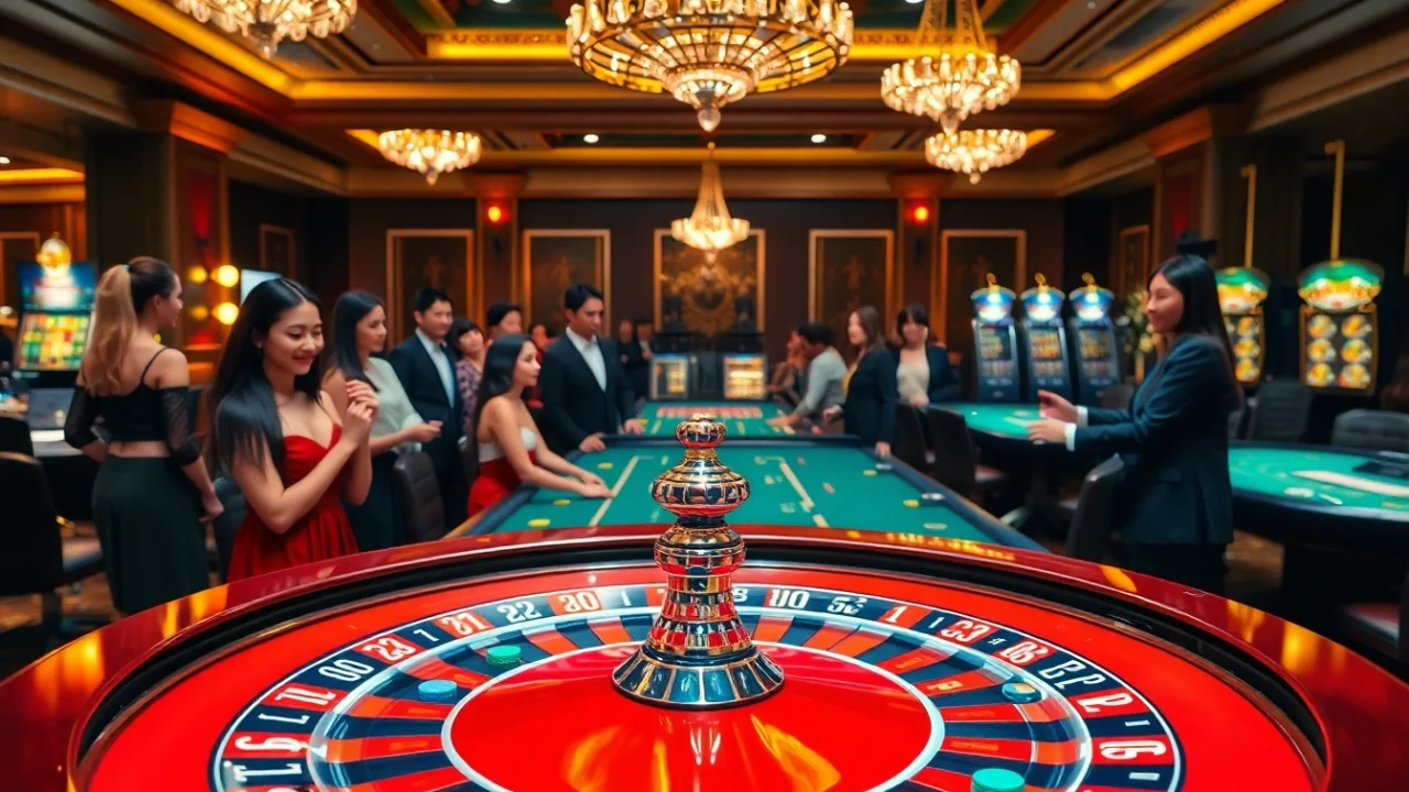 Experience thrilling games at https://99wina.org/ with chips flying over the roulette table in a vibrant casino.