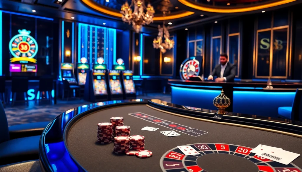 S8 launches an exciting virtual casino with vibrant slot machines and elegant casino tables.