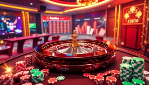 Engaging visual of a luxurious casino layout showcasing roulette, dice, and cards inspired by http://ww88tg.com/ for gamblers.