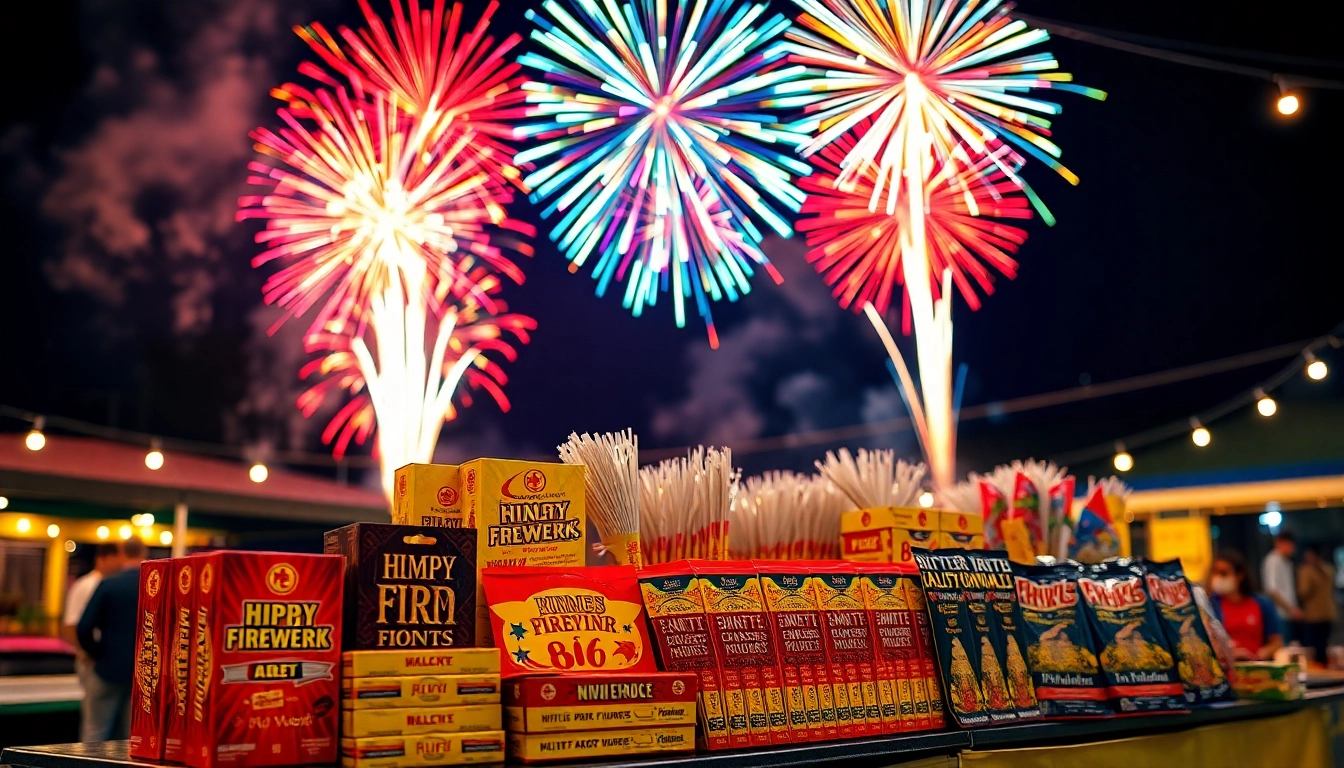 Explore fireworks for sale at a festive outdoor event with colorful displays and excitement.