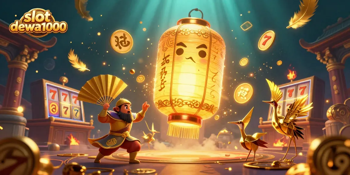 Spin the reels with slot dewa1000 in this vibrant 3D casino illustration featuring lucky symbols.