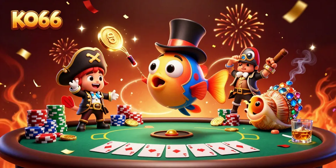 Engage with KO66’s thrilling casino gaming experience as a deep-sea anglerfish attracts coins with a glowing lure.