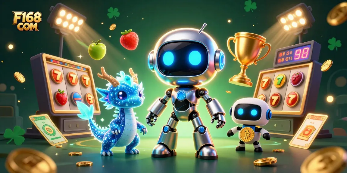 Engage with F168 COM: Discover exciting slot gaming with 3D characters and vibrant casino elements.