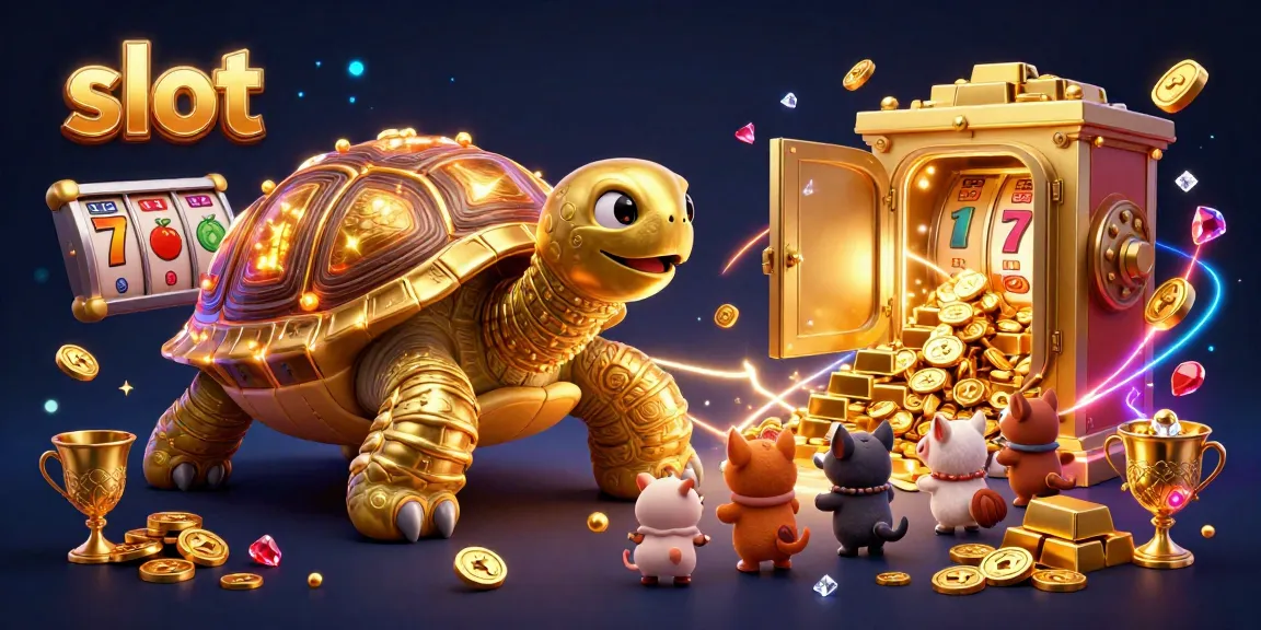 Slot menyenangkan dengan simbol keberuntungan yang mengelilingi karakter utama di kasino.