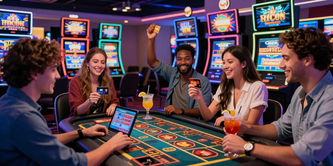 Enjoying a fun evening at credit card casinos UK on https://brcs.co.uk, with friends playing and winning together.