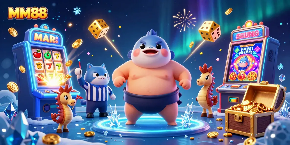 Spin and win big at MM88 with a lively underwater casino scene featuring a puffed blowfish and seahorse fans.